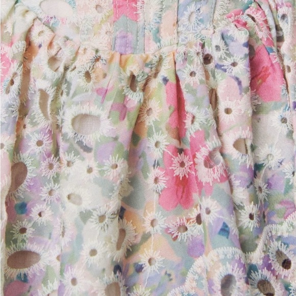 Bardot Lila Flounce mini Broderie dress, size 12 - Picture 3 of 5